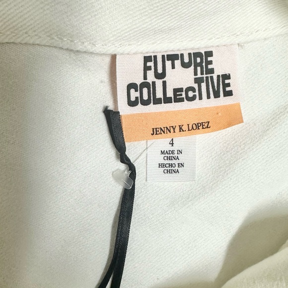 Asymmetrical Ruffle Denim Mini Dress - Future Collective™ Jenny K. Lopez Cream - Picture 7 of 7